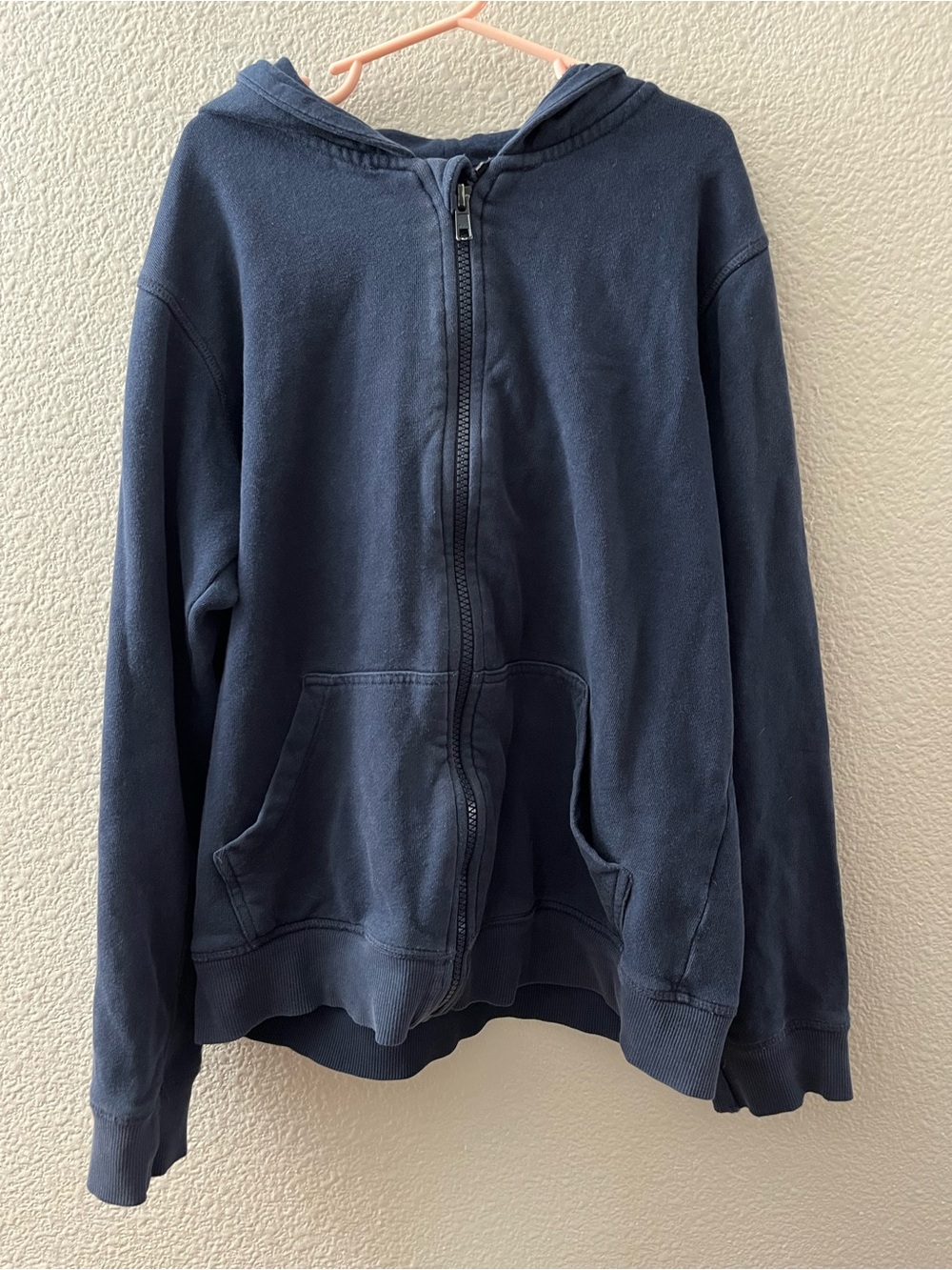 Pact 100% Organic Cotton Hand Me Down Zip Up Hoodie Sweater Blue Size 10/12